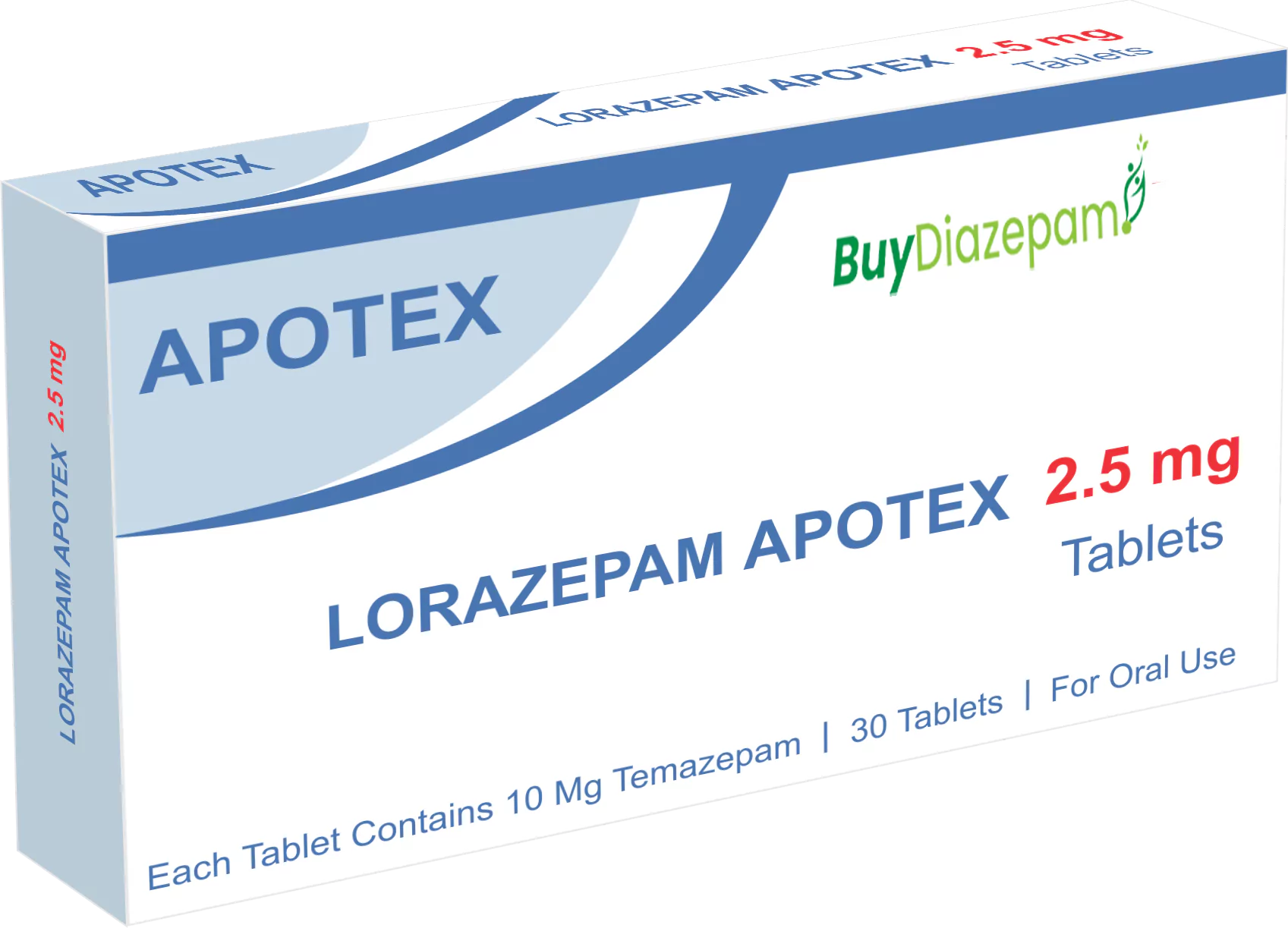 Lorazepam 2.5mg 30 Tablets